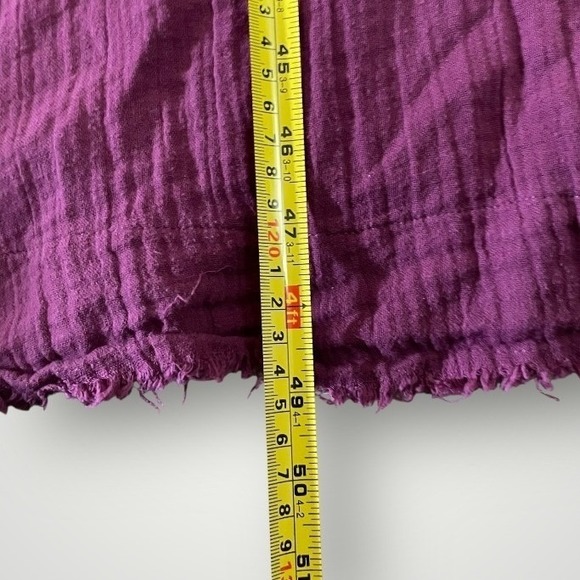 Natural Life Purple Gauze Midi Dress Medium Sleeveless Boho Frayed Hem Womens - Picture 4 of 7